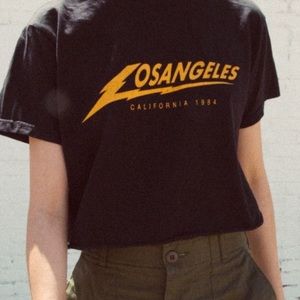 J. Halt cotton LA black cropped shirt.